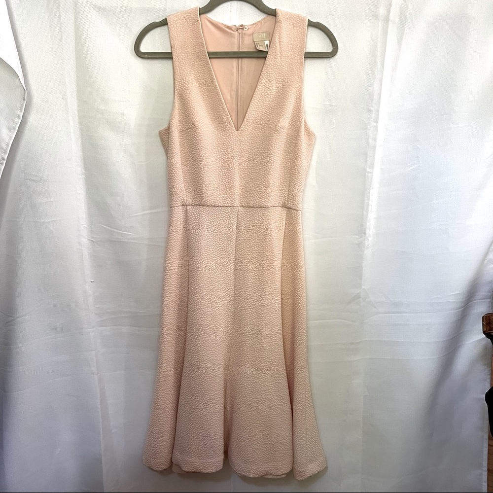 H&M peach fit and flare dress
